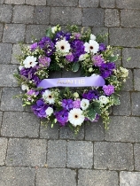 Purple and white mixed wreath