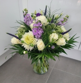 Purple and White Vase Arrangement